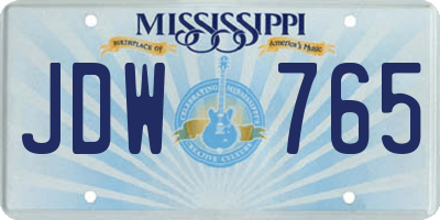 MS license plate JDW765