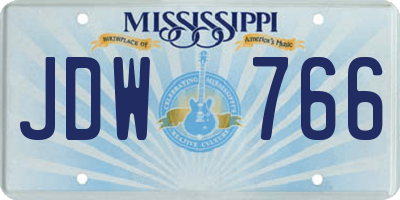 MS license plate JDW766