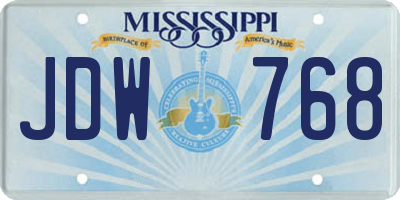 MS license plate JDW768
