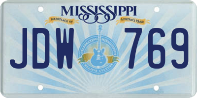 MS license plate JDW769