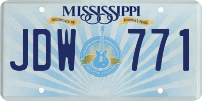 MS license plate JDW771