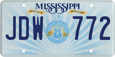 MS license plate JDW772