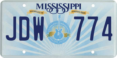 MS license plate JDW774