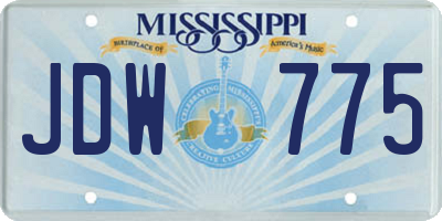MS license plate JDW775