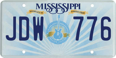 MS license plate JDW776