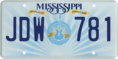 MS license plate JDW781