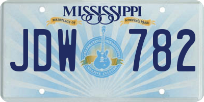 MS license plate JDW782