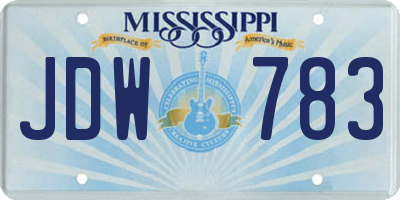 MS license plate JDW783
