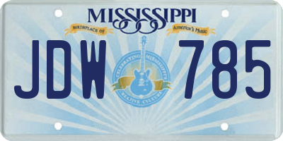 MS license plate JDW785