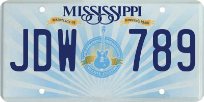 MS license plate JDW789