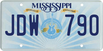 MS license plate JDW790
