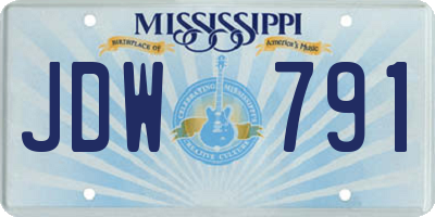 MS license plate JDW791
