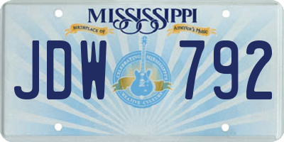 MS license plate JDW792