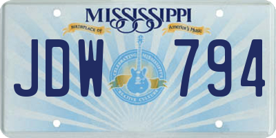 MS license plate JDW794