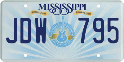 MS license plate JDW795
