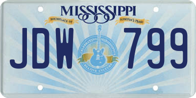 MS license plate JDW799