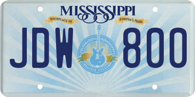 MS license plate JDW800