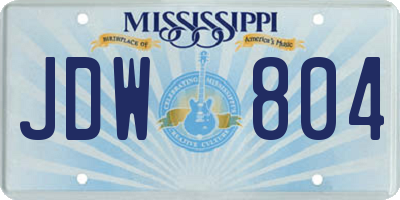 MS license plate JDW804