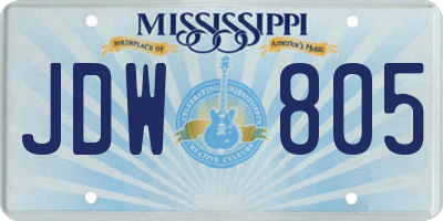 MS license plate JDW805