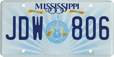 MS license plate JDW806