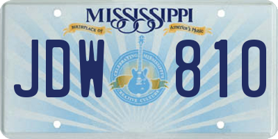MS license plate JDW810