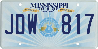 MS license plate JDW817