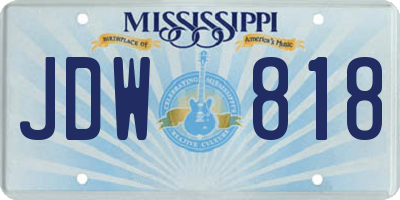 MS license plate JDW818