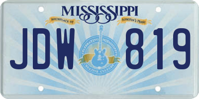MS license plate JDW819