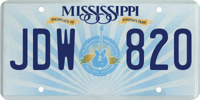 MS license plate JDW820