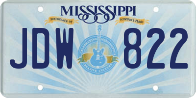 MS license plate JDW822