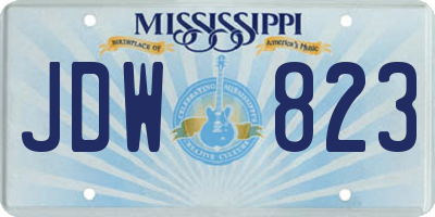 MS license plate JDW823