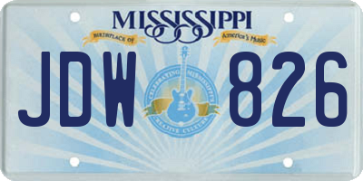 MS license plate JDW826
