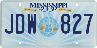 MS license plate JDW827