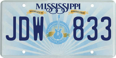 MS license plate JDW833