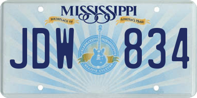 MS license plate JDW834