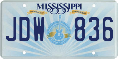 MS license plate JDW836