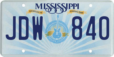 MS license plate JDW840
