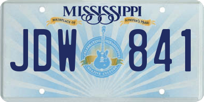 MS license plate JDW841