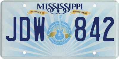 MS license plate JDW842