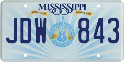 MS license plate JDW843