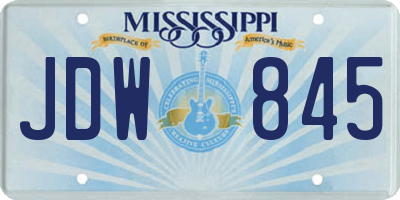 MS license plate JDW845