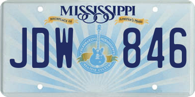 MS license plate JDW846
