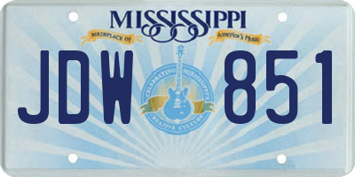 MS license plate JDW851