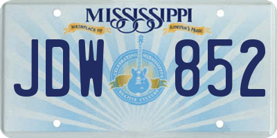 MS license plate JDW852