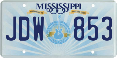 MS license plate JDW853