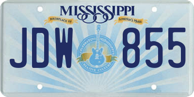 MS license plate JDW855