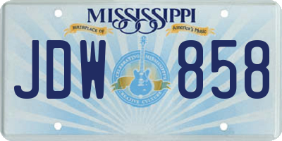 MS license plate JDW858