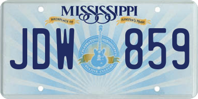 MS license plate JDW859