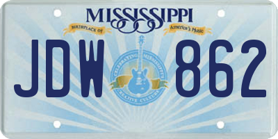 MS license plate JDW862