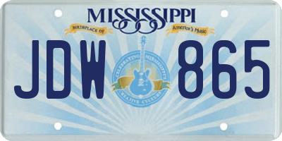 MS license plate JDW865